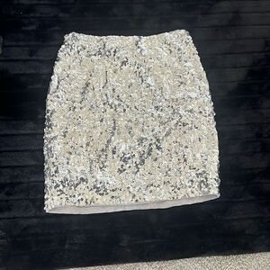 Silver sequins mini skirt
